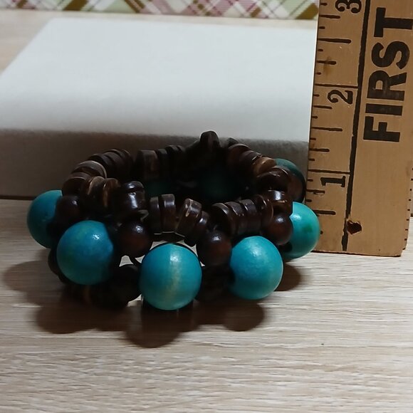 Hand Crafted Wooden Boho Beaded Stretchy Bracelet Fashion Costume Jewelry #37 - Picture 2 of 11